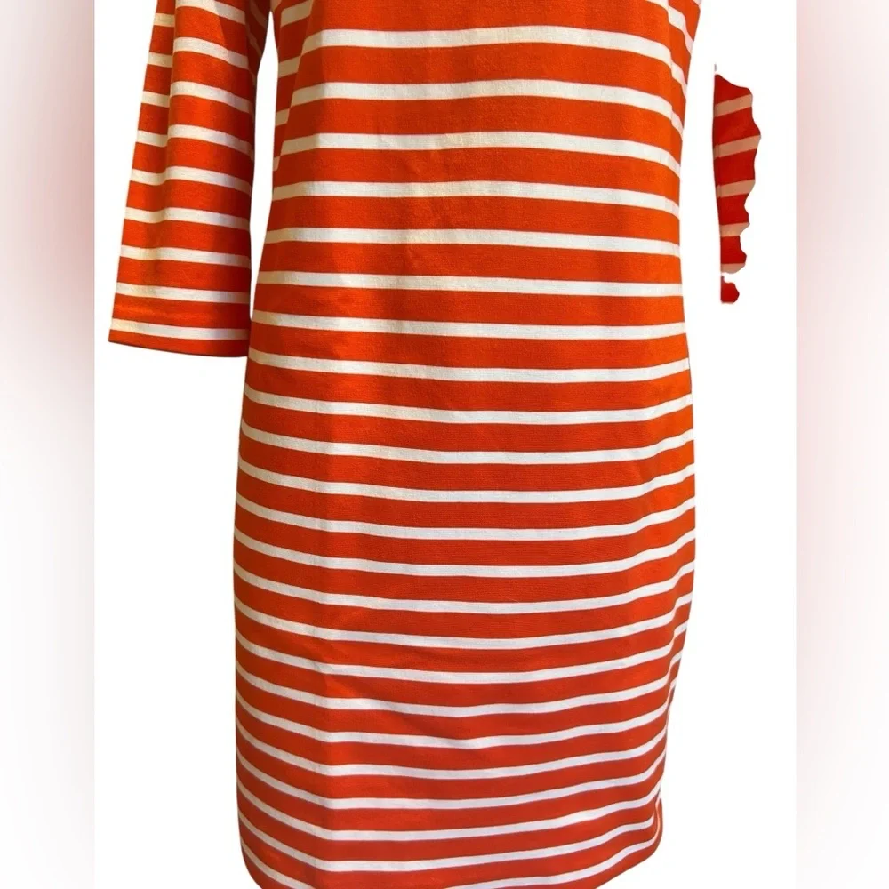 Michael Kors Orange & White Striped Shift Dress